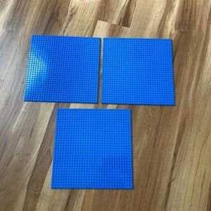 BRIKS 10"x10" Blue  Lot Of 3 Classic Baseplates Compatible W All Major Brand